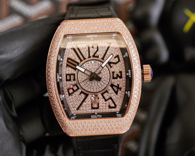 FRANCK M V45 SC DT stones Watches 54 cm 2 Color's