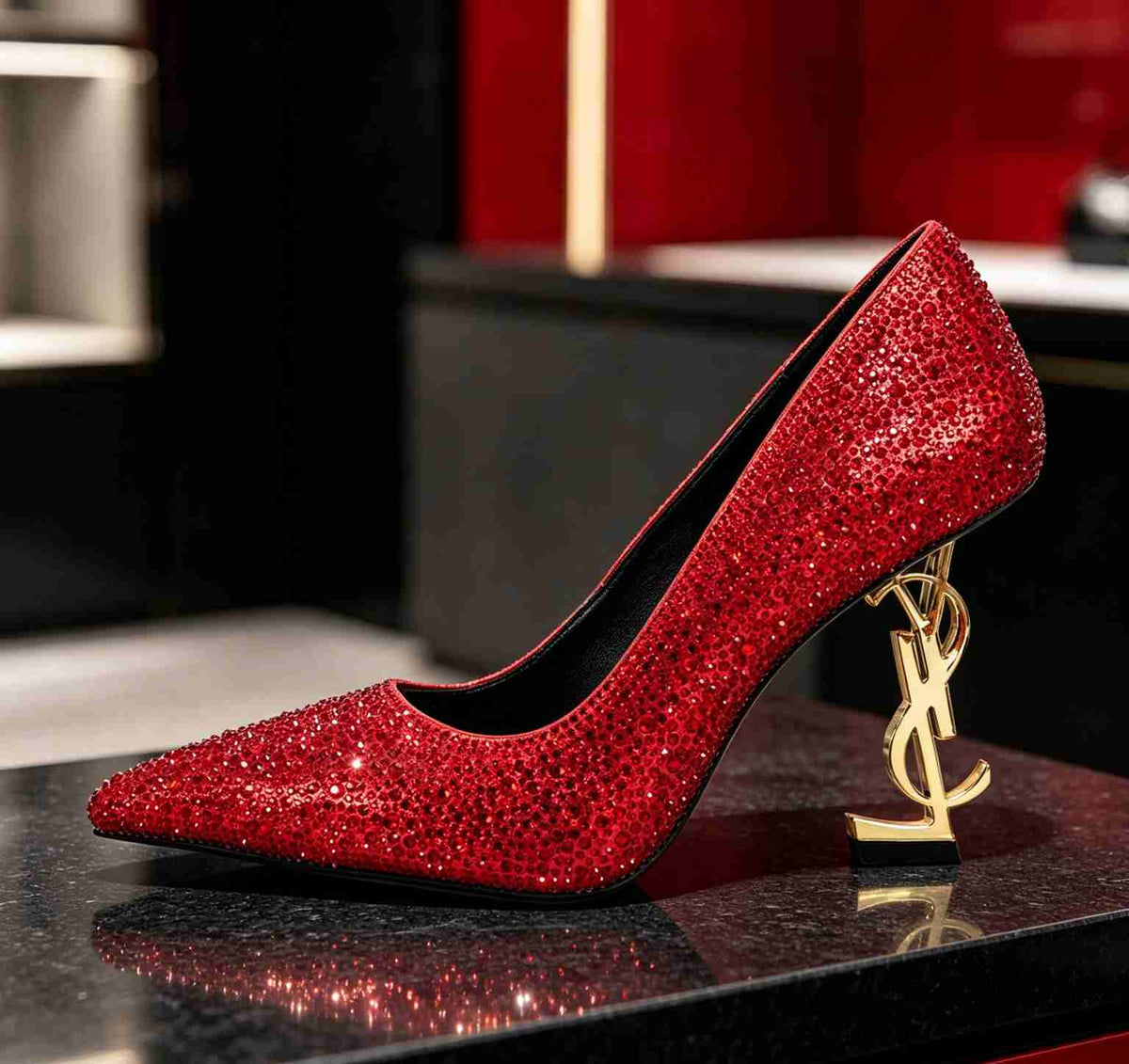 Y L Shoes Woman Heels 2 Color's Stones