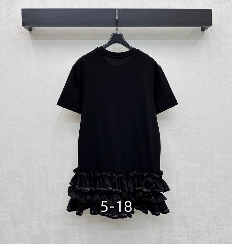 LU Woman Ruffle Trim T-Shirt Dress QQ 2 Color's limited