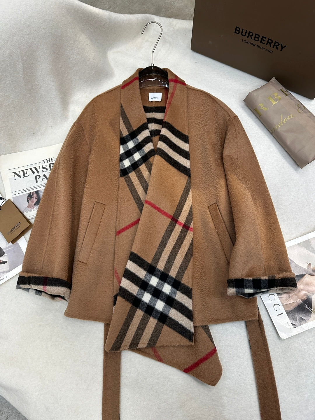 BURBBER Hooded Woman Wool Jacket 2 Color's Limited