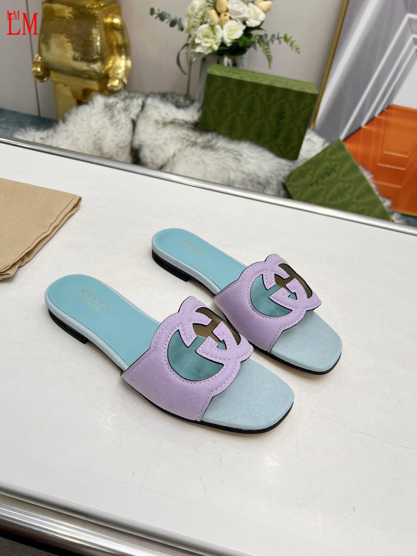 GU Slippers Sandals Flat  3 Color 's 42