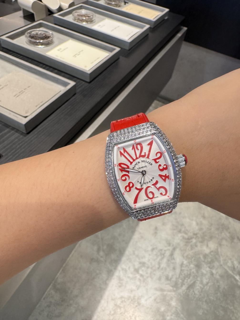 FRANCK M  V45 SC DT  stones Watches 54 cm 2 Color's Quartz Mov