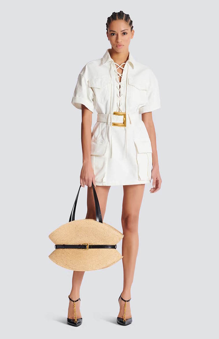 BALM  cotton gabardine lace-up dress 2 Color's Limited