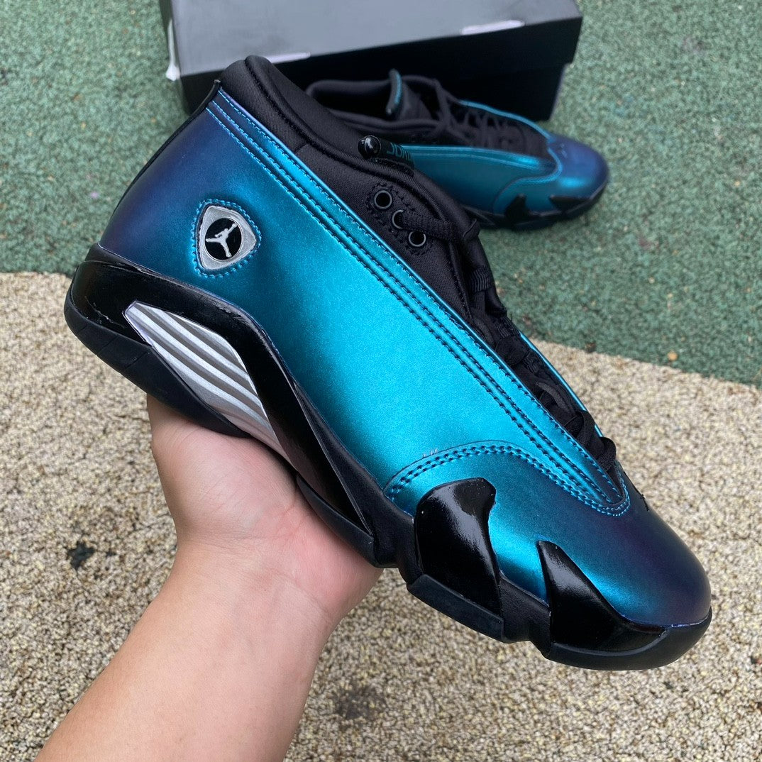 N*KE Blue AJ14 Low "mineral Teal" Sneakers 46 Jordan