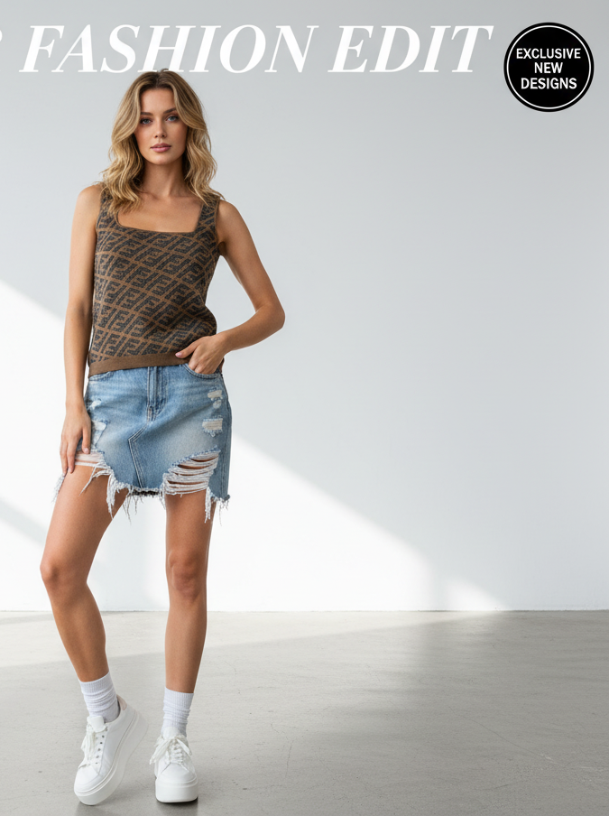 FEN Tank Knitted Top  T - shirt  Woman