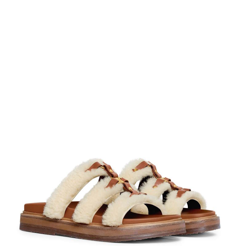 CE*LINE Shearling  Slippers Sandals Flat  2 Color 's