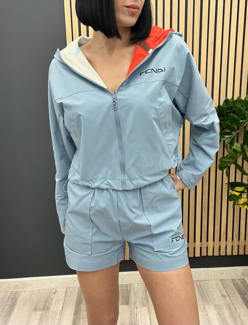 FEN Windbreak Woman Jacket Set Hoodie 2 Side