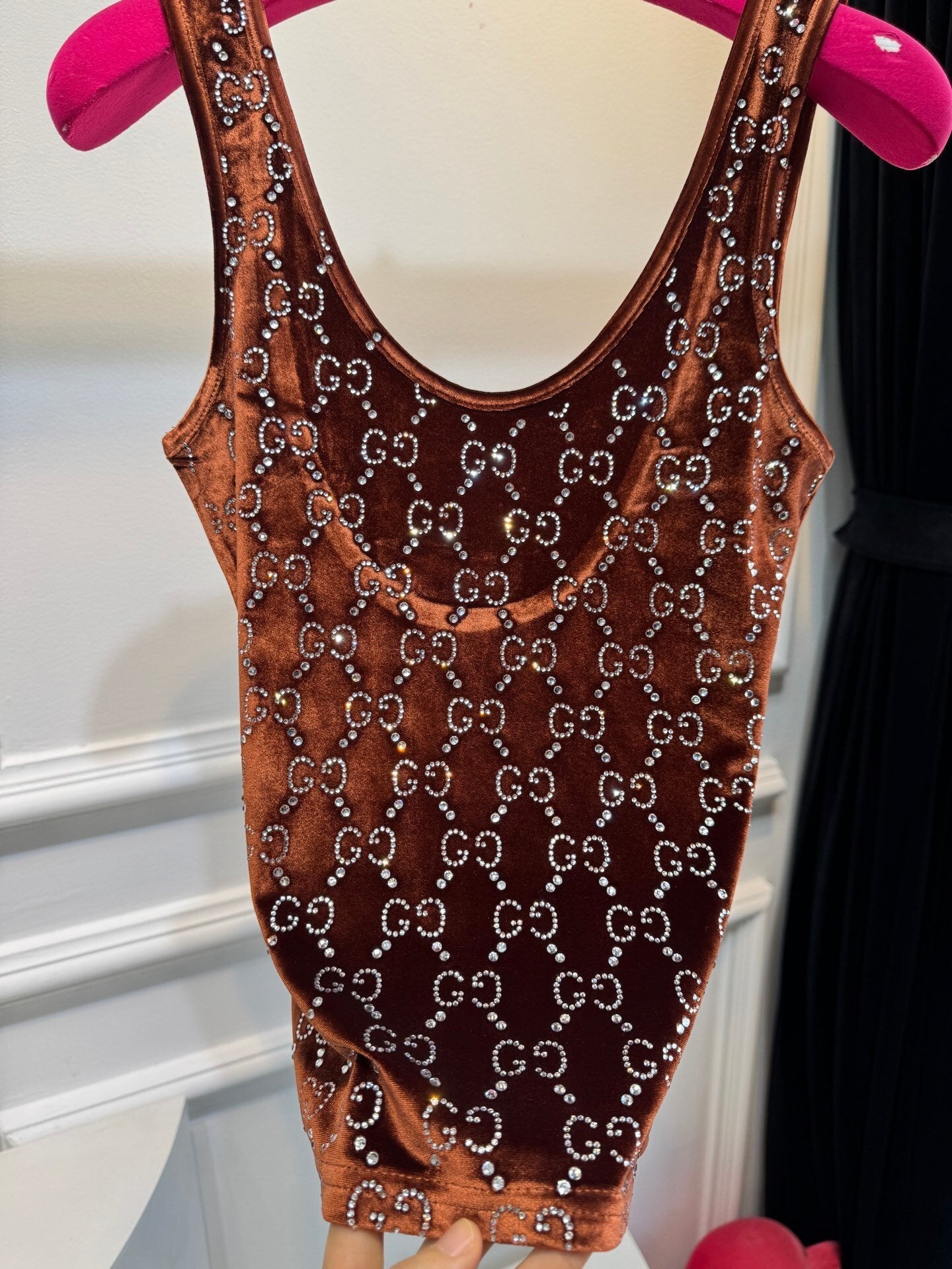GU velvet woman stretchy  Top -Shirt 3 Color's Crystal