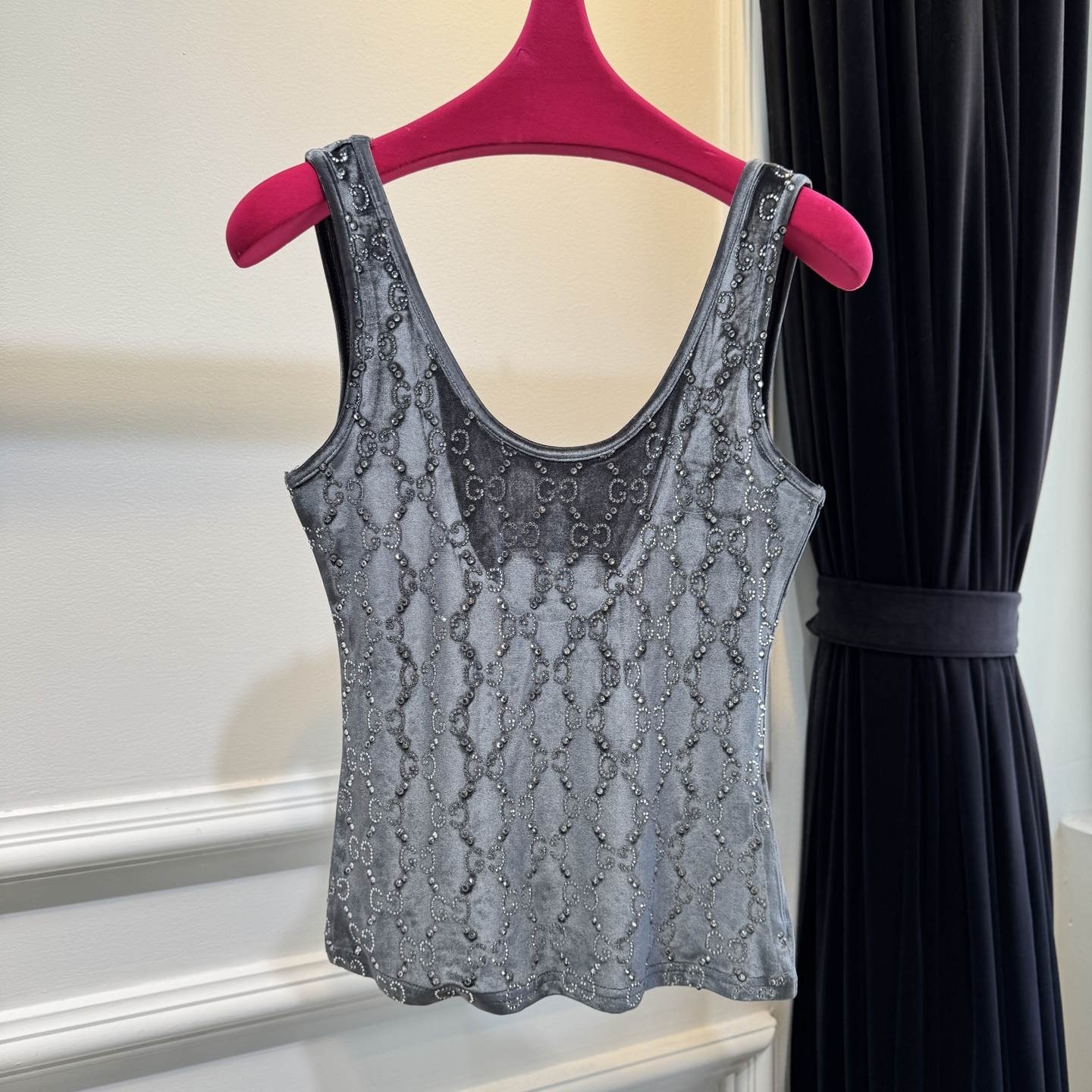 GU velvet woman stretchy  Top -Shirt 3 Color's Crystal