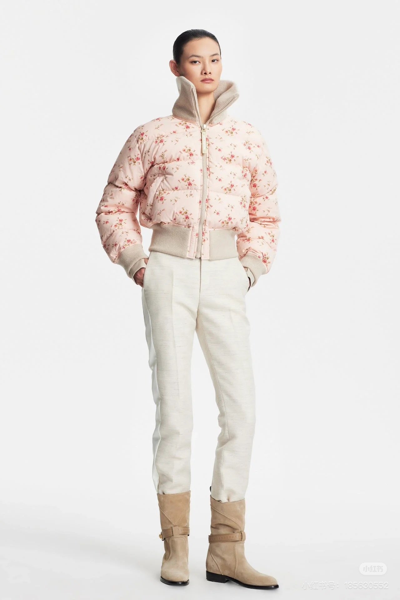 LU Floral Print Puffer Jacket