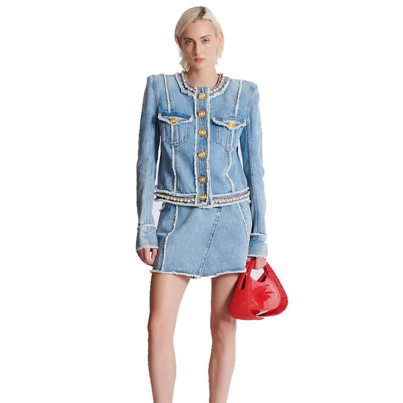 BALM Denim & Pearl Jacket  Set Limited