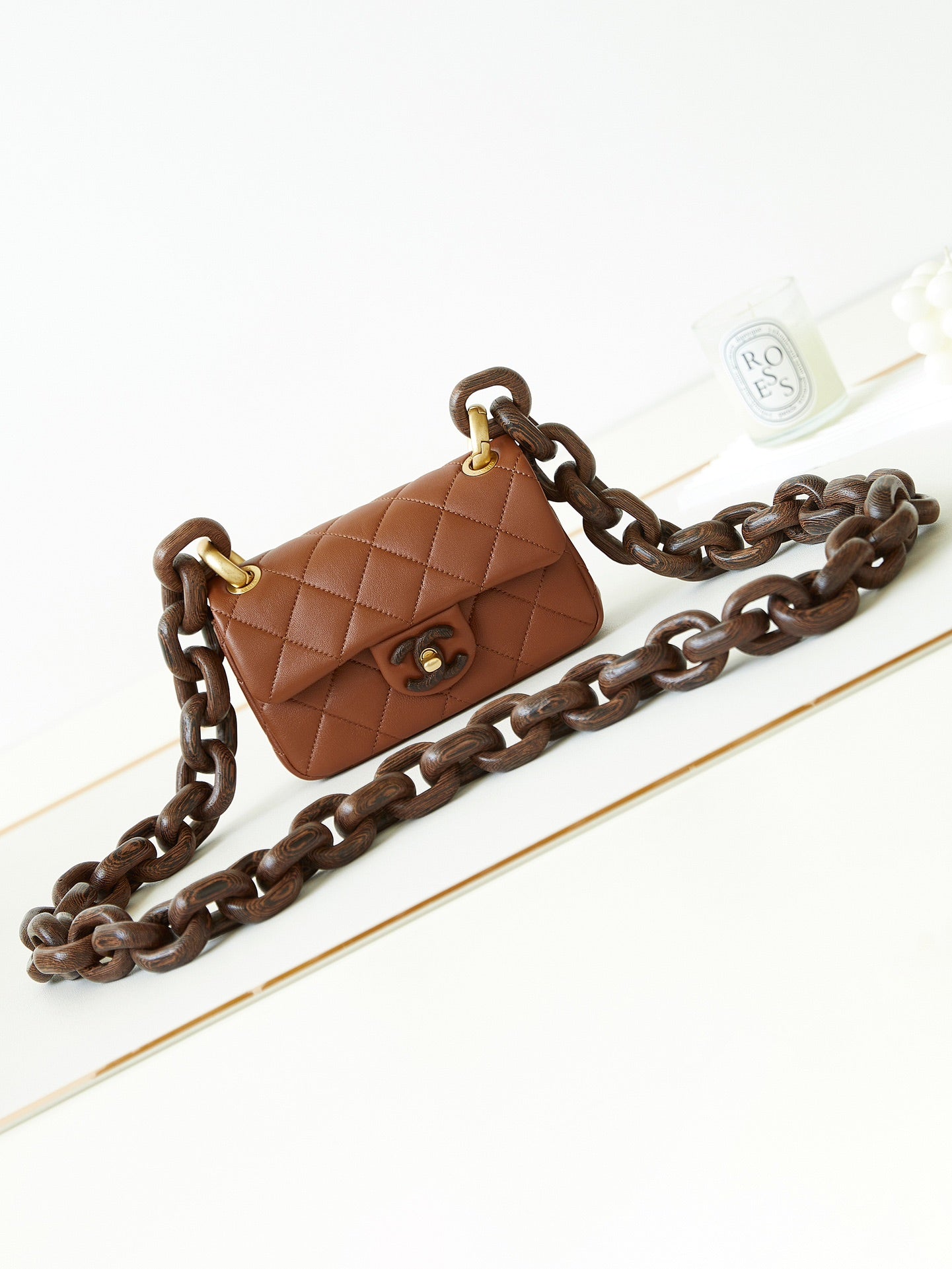 CHL Wood chain Bag  4 Color 's Small  18  cm