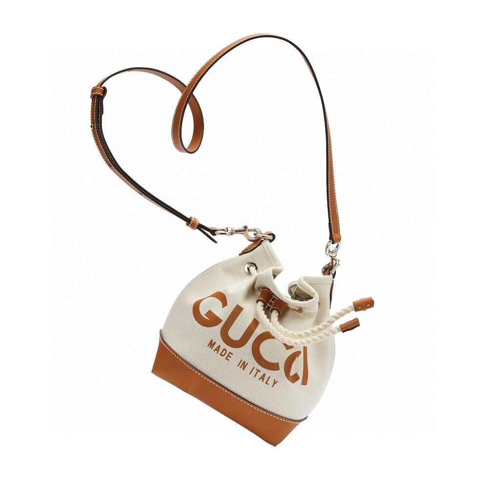 GU Canvas Logo Mini Drawstring Bag 2 Color 's 21 cm