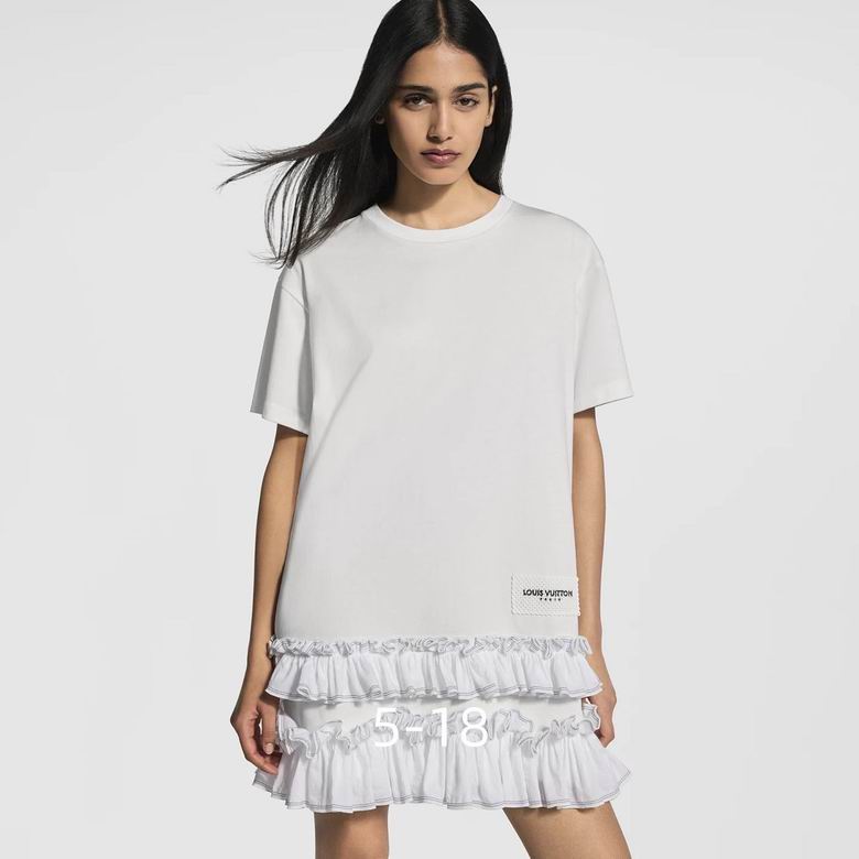 LU Woman Ruffle Trim T-Shirt  Dress QQ 2  Color's limited