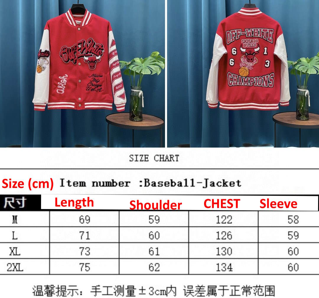 OFF WITE  Jacket Baseball Varsity Bomber 2XL