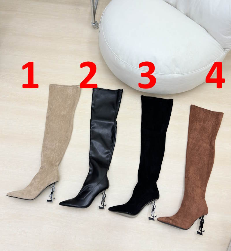 Y  L  Boots 4 Color's 42 Over Knee Logo Heels