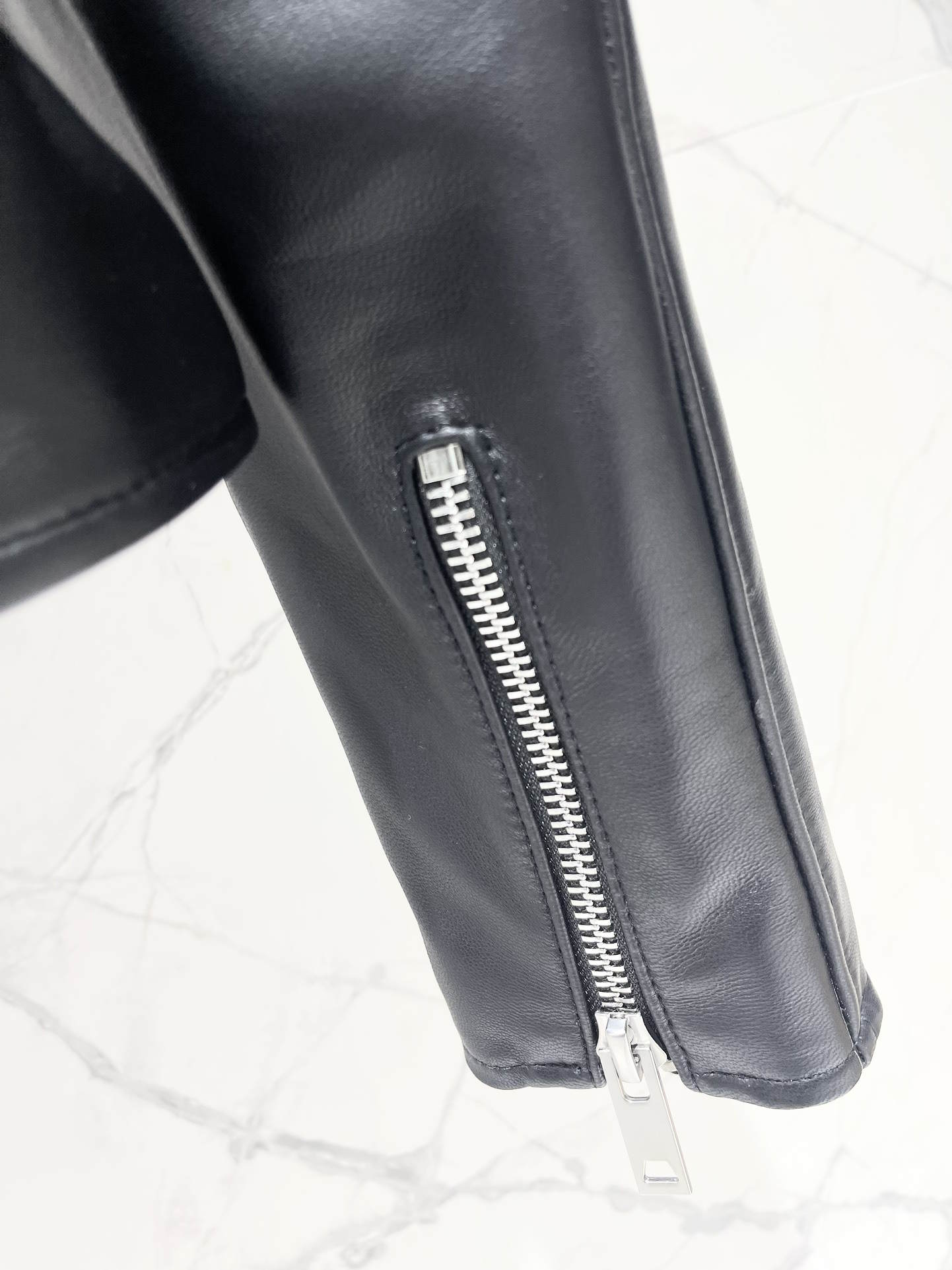 A1LAIA Bomber Biker Leather Jacket