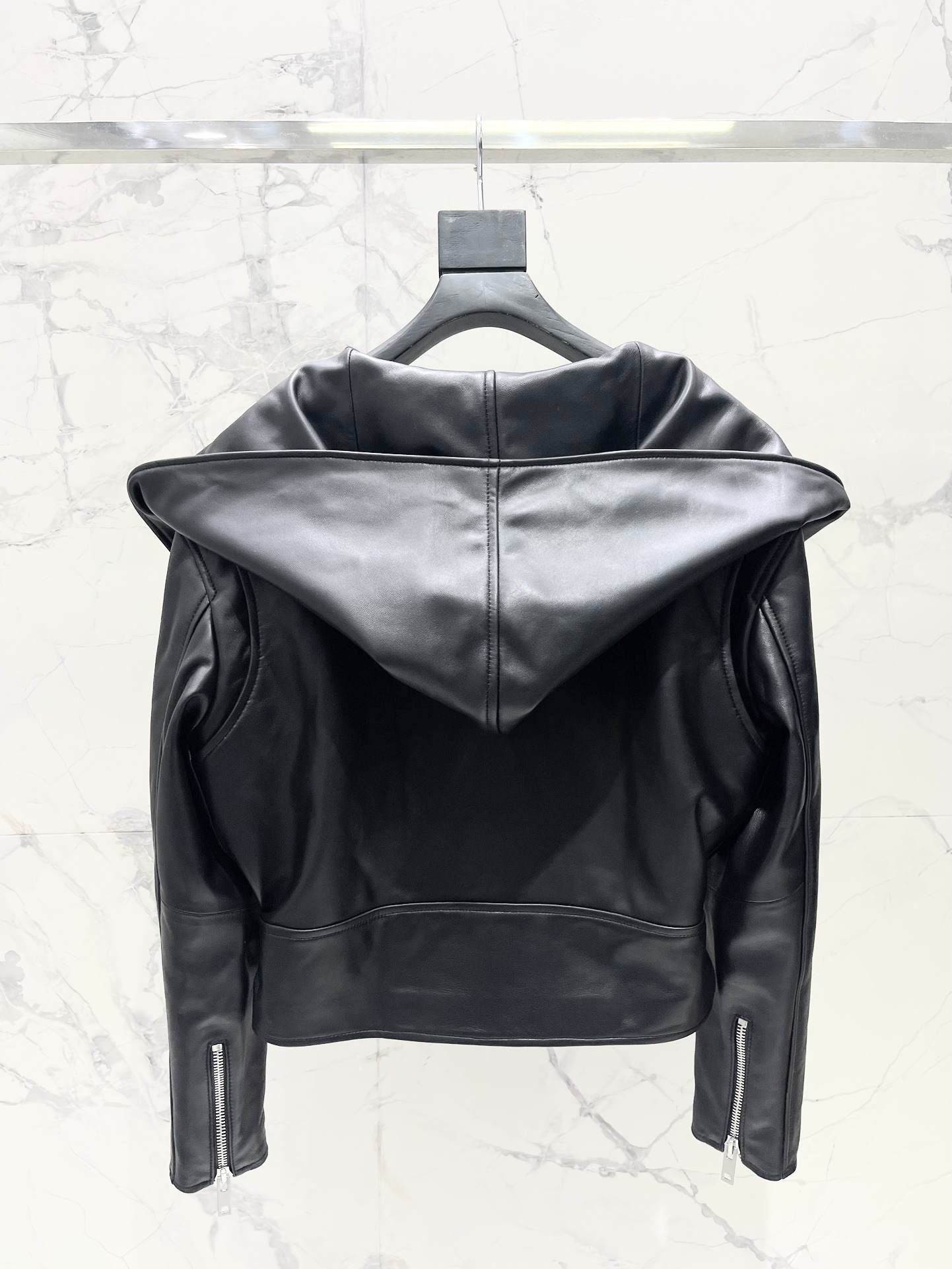 A1LAIA Bomber Biker Leather Jacket