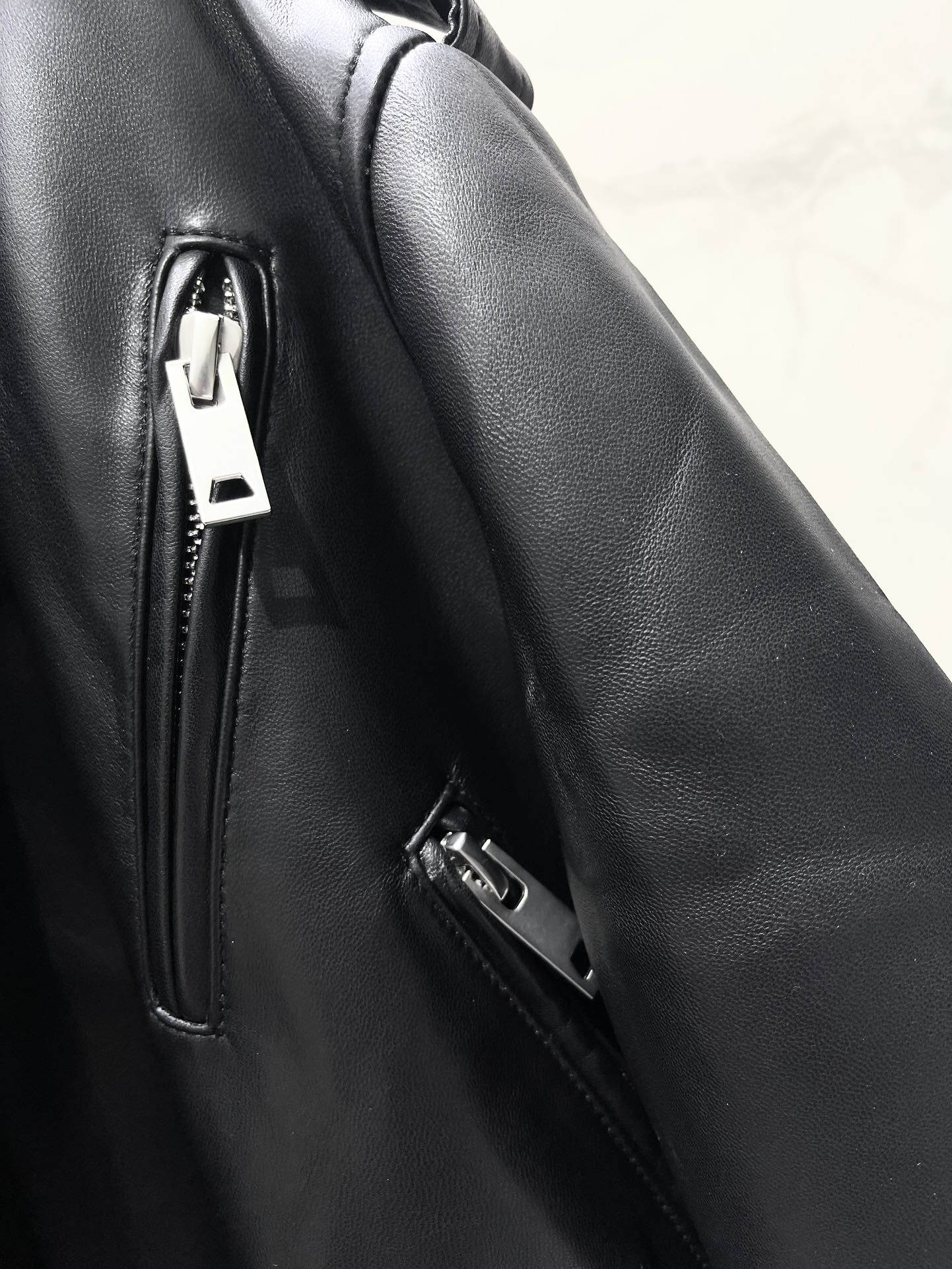 A1LAIA Bomber Biker Leather Jacket