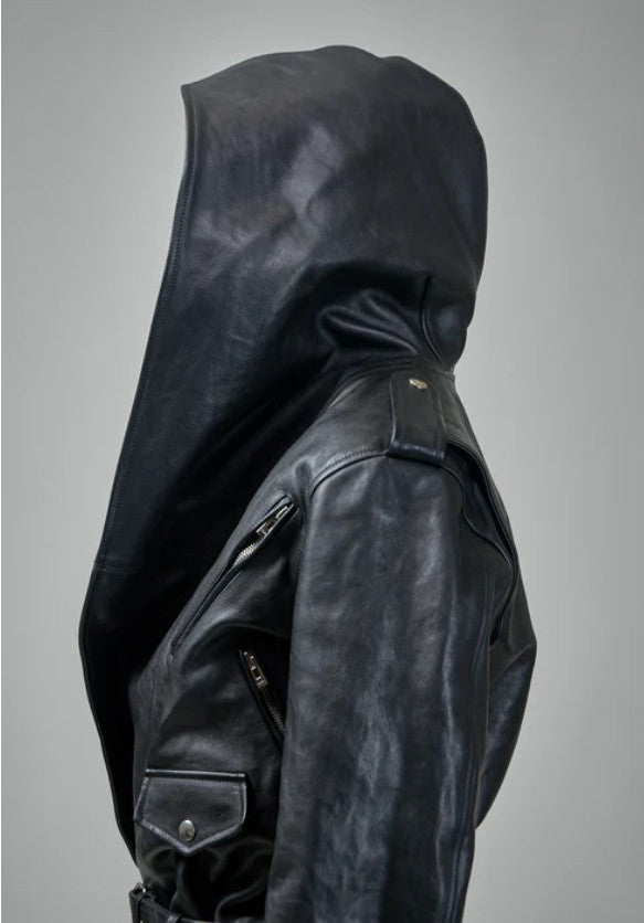 A1LAIA Bomber Biker Leather Jacket