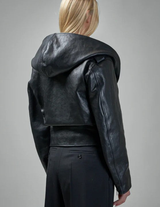 A1LAIA Bomber Biker Leather Jacket