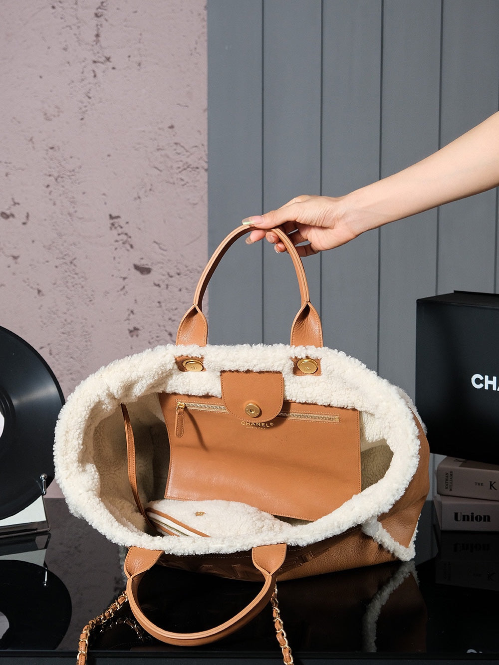 CHL Shearling Tote  Bag  38 Cm