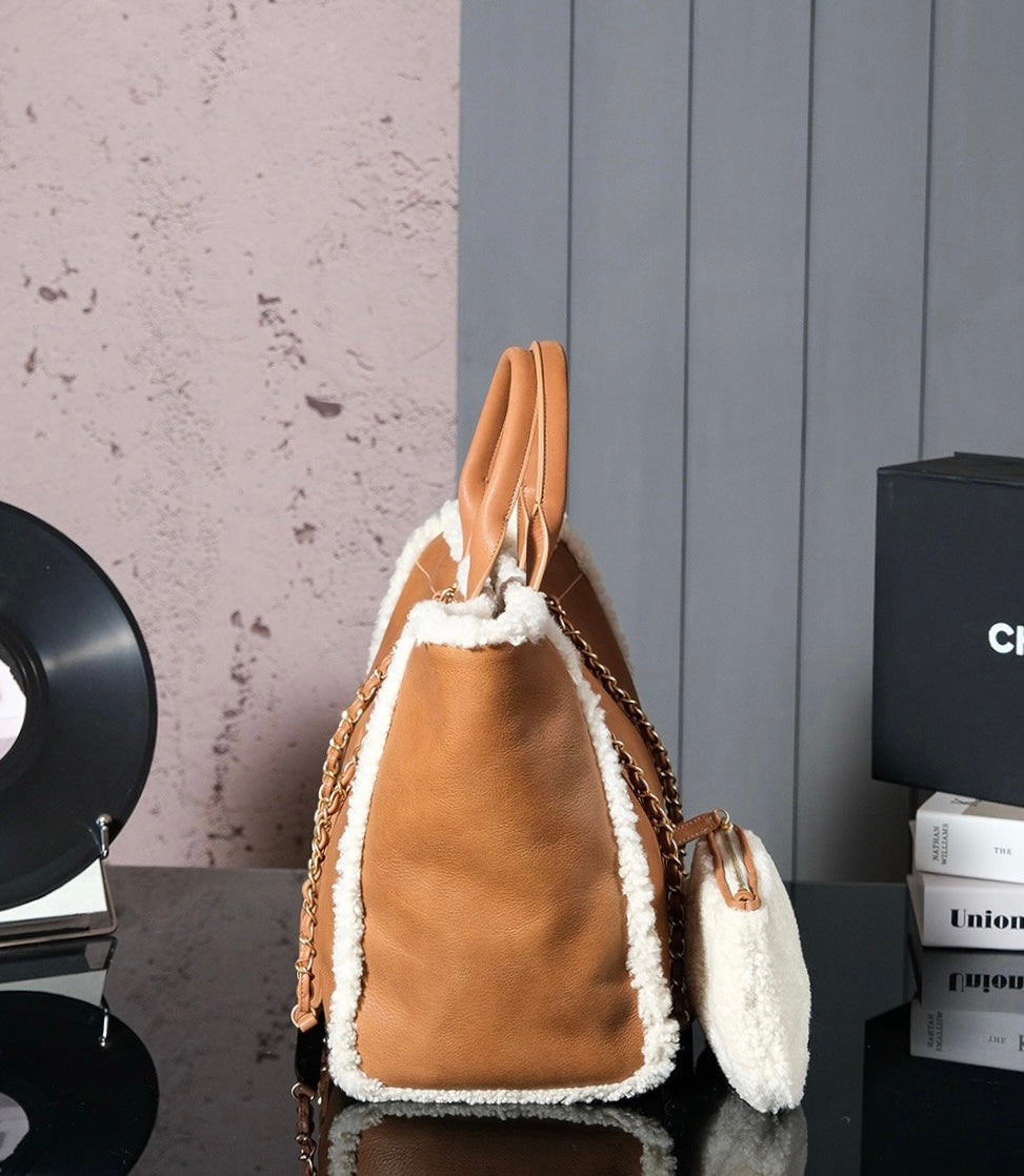 CHL Shearling Tote  Bag  38 Cm