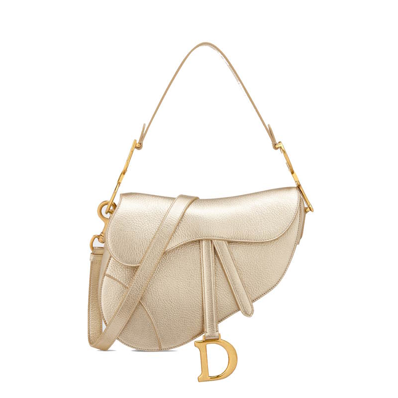 CHD Saddle Bag with Strap Gold Tone 26 cm