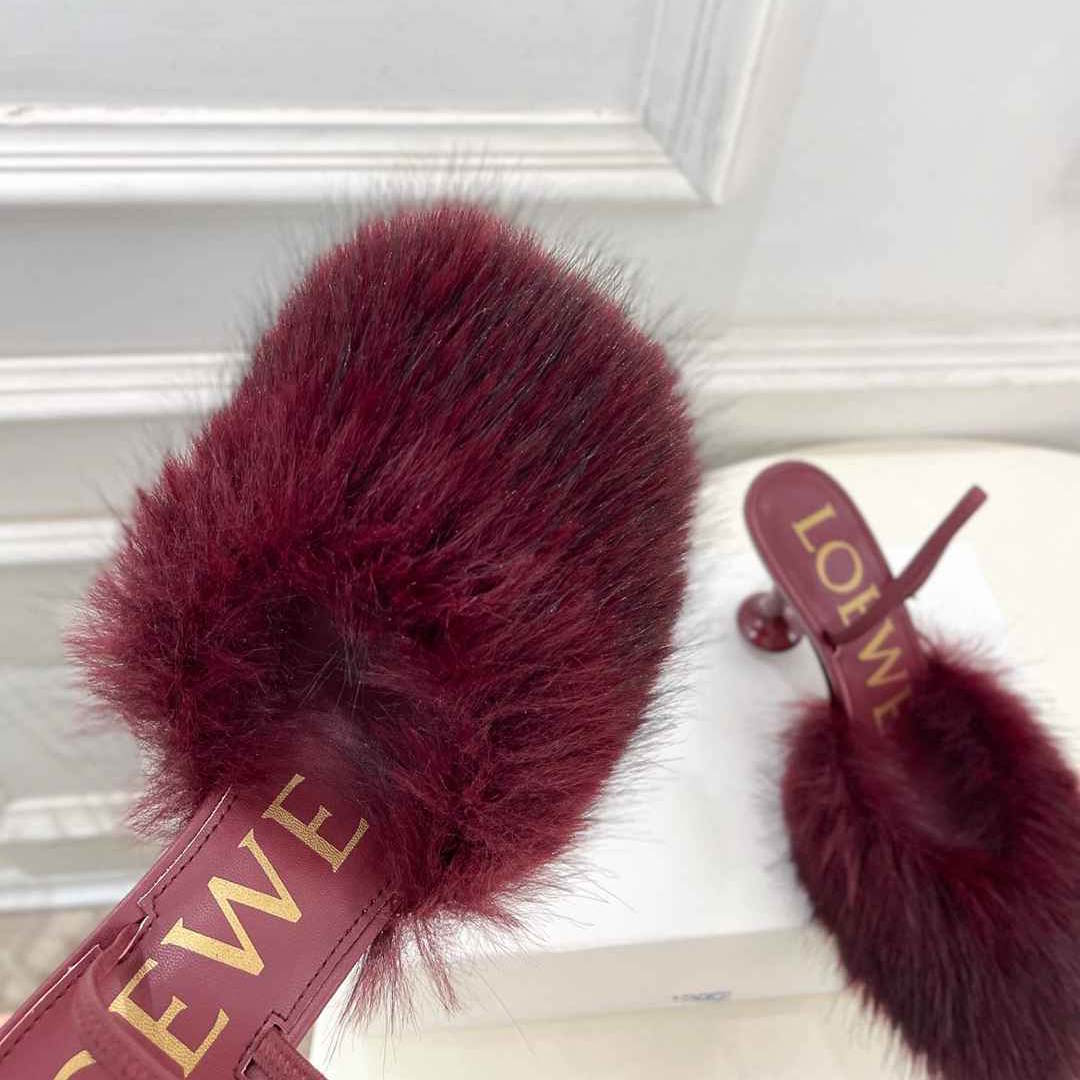 LOEV Fur shoes Woman 4 Color's  heels 9 cm