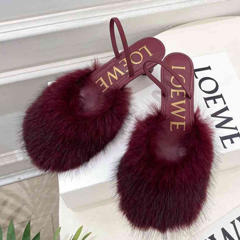 LOEV Fur shoes Woman 4 Color's  heels 5 cm