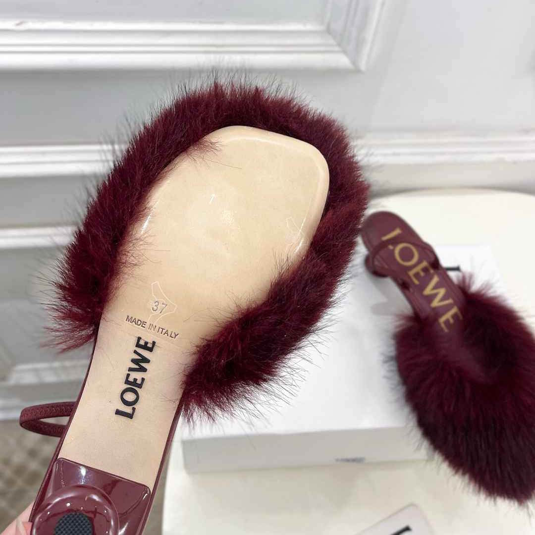 LOEV Fur shoes Woman 4 Color's  heels 5 cm