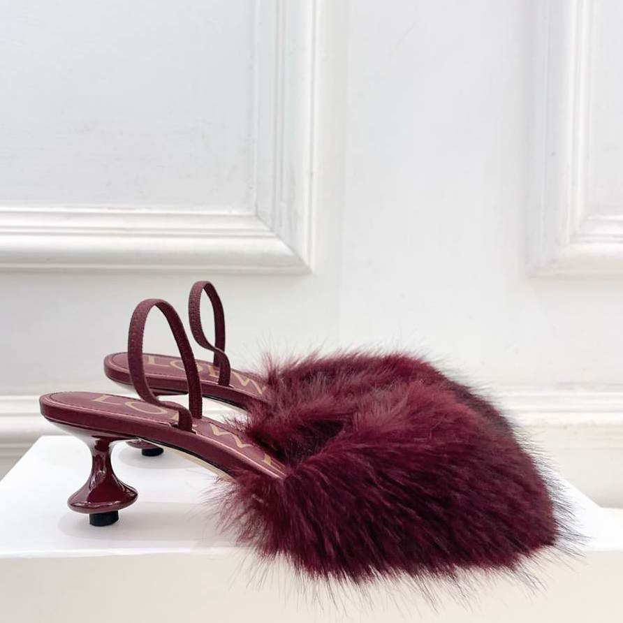 LOEV Fur shoes Woman 4 Color's  heels 5 cm