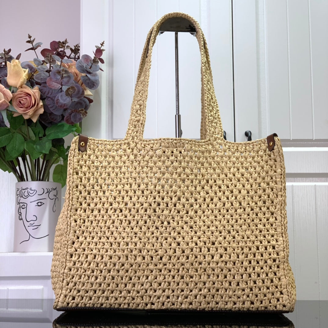 LU  Tote  Bag  Raffia 38 cm