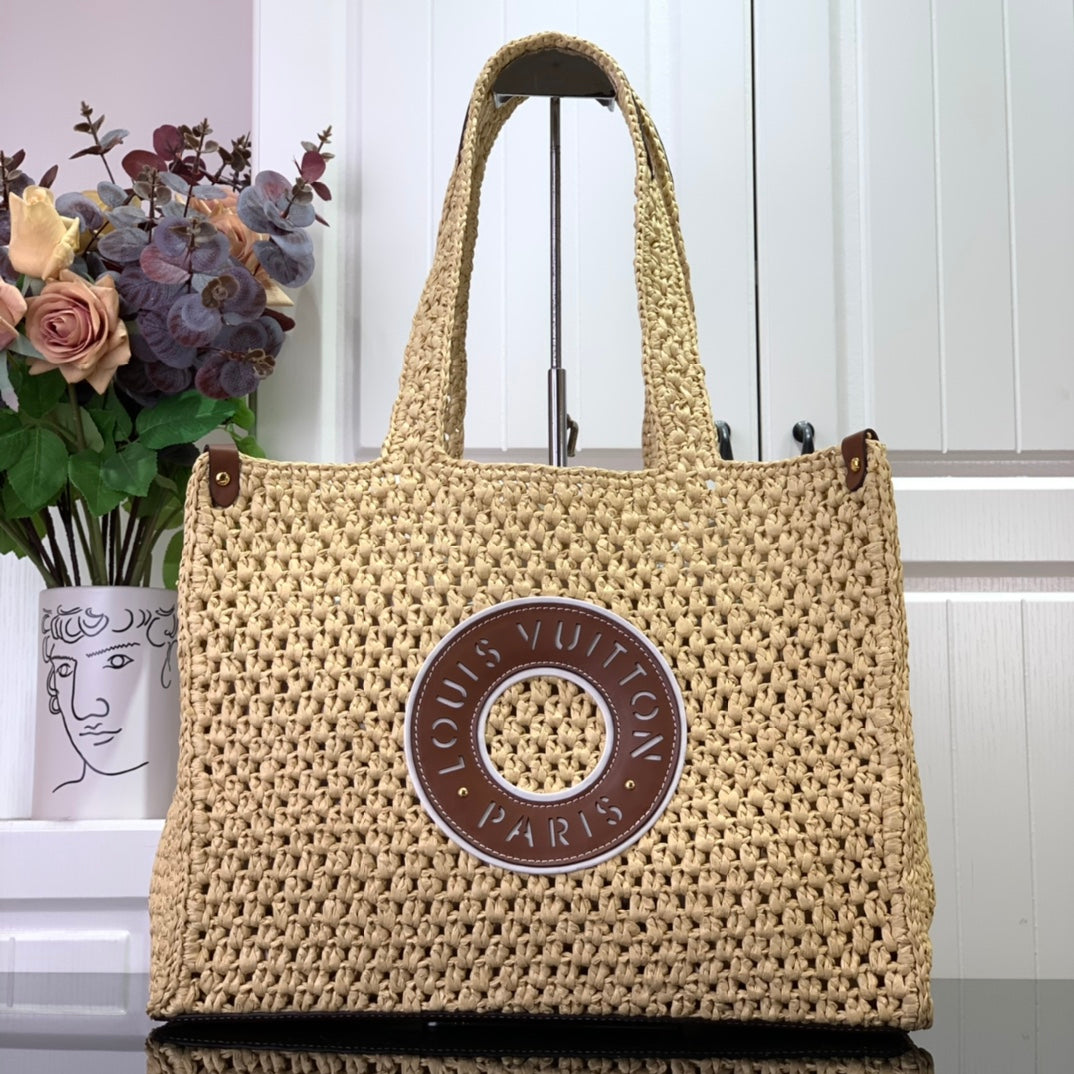 LU  Tote  Bag  Raffia 38 cm