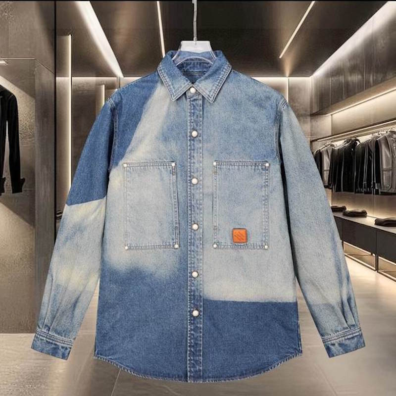 LU  Denim  shirt  T - Shirt Long  sleeve