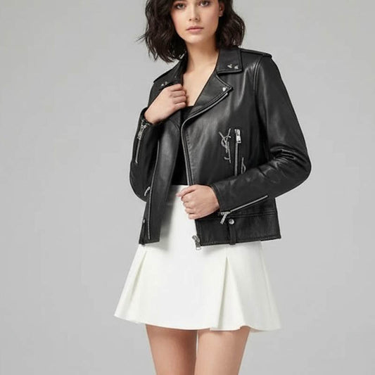 Y L Leather Biker jacket  Woman QQ 2 Color's