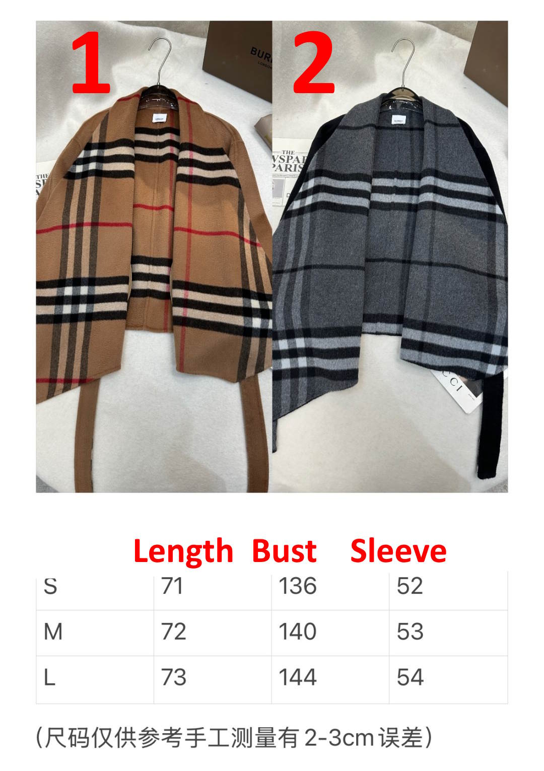 BURBBER  Hooded Woman Wool Jacket 2 Color's Limited