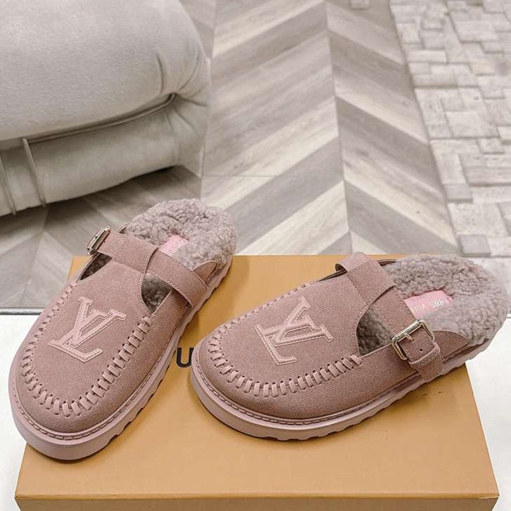 LU Mule Shearling sandal 3 Color's