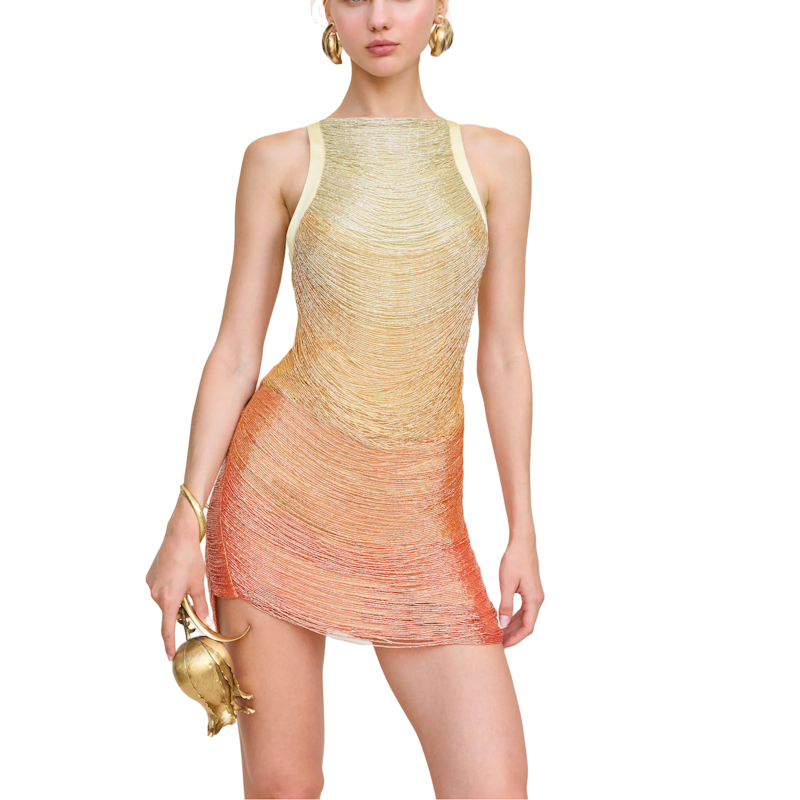 HERVE Party dress Glass beads medison