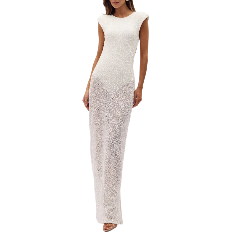 HERVE Party dress Glass beads wedding
