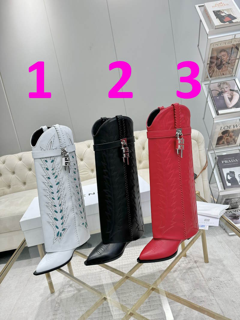 GIVENJY Flat Boots 3 Color's 42 High Cowboy