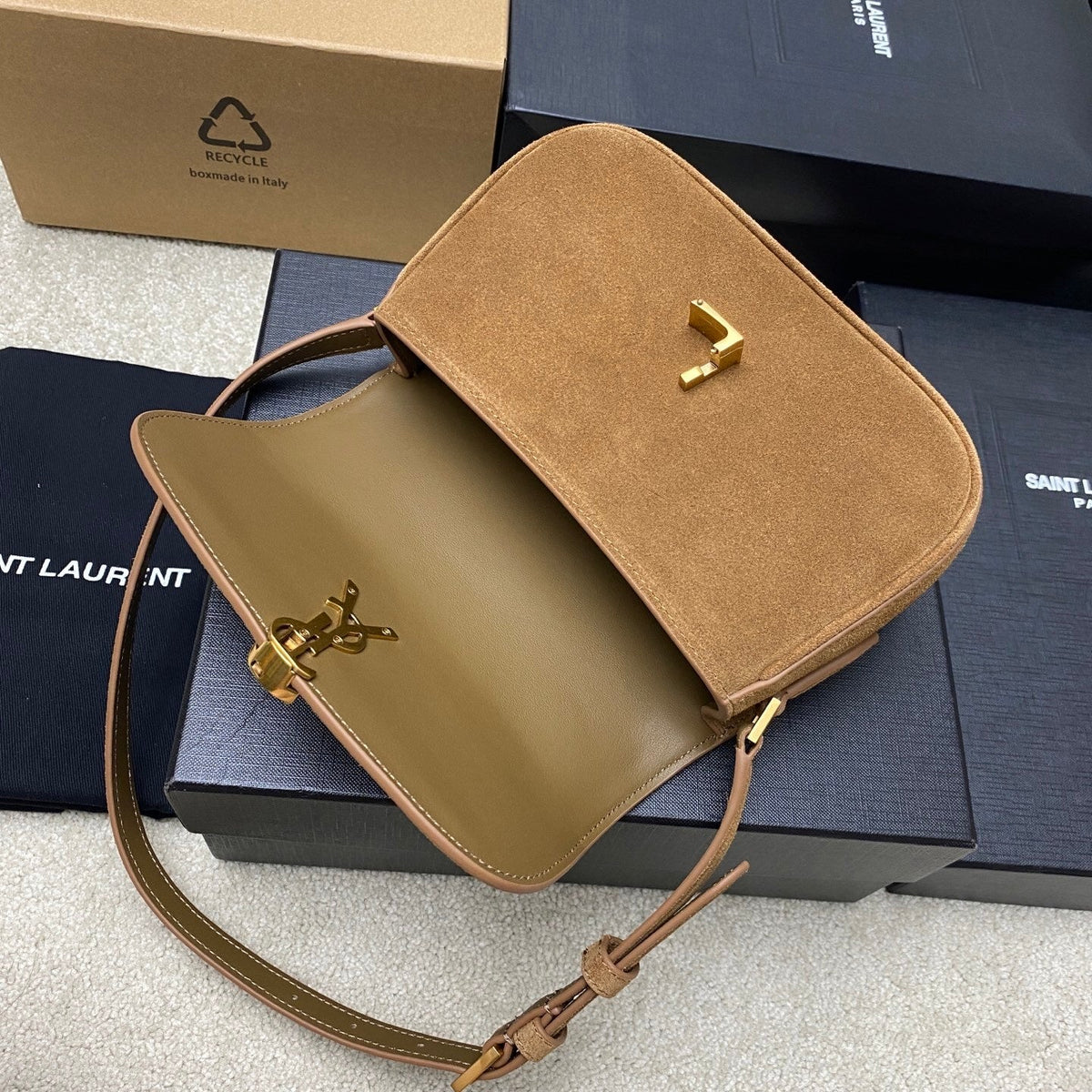 Y L  suede bag Small  19  cm