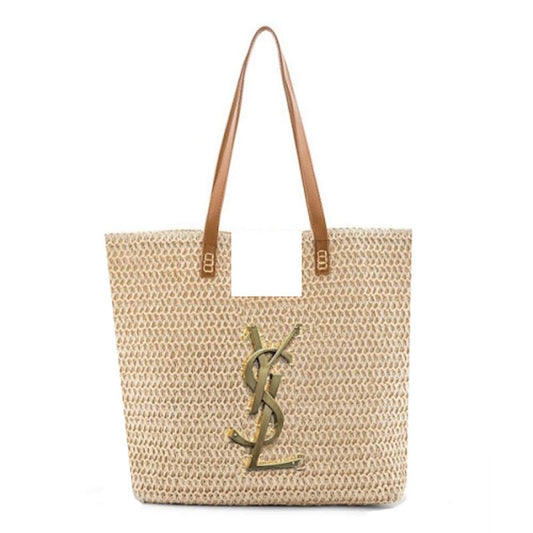 Y L  Shopping  Straw Bag  2 Color's 30cm