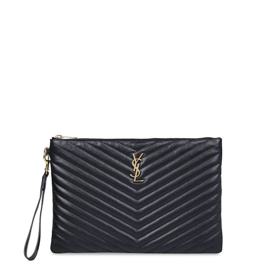 Y L  quilted monogram clutch bag 30Cm