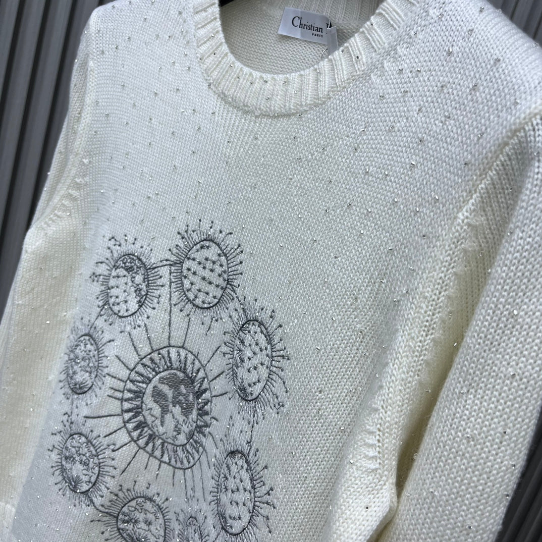 CHD sweater knitted Woman 2 Color 's Lunaires Motif Limited