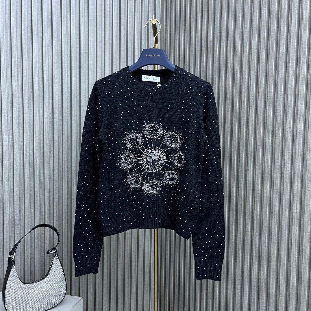 CHD sweater knitted Woman 2 Color 's Lunaires Motif Limited